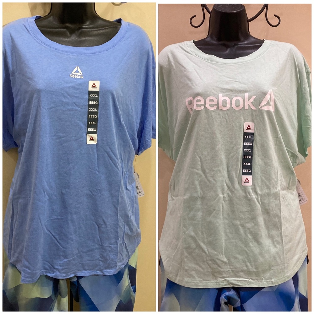 2 for 1! Reebok T-Shirts, XXXL, Blue & Green, NWT